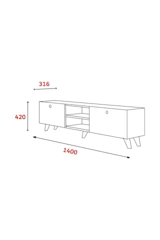 Dekorosso Veco Tv Ünitesi Ayaklı Beyaz-Antrasit