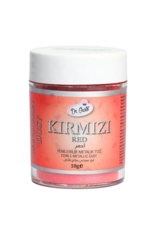 Metalik Toz Gıda Boyası Kırmızı 10 G Pasta, Çikolata Ve Dekor Çalışmaları İçin Parlak Pigment