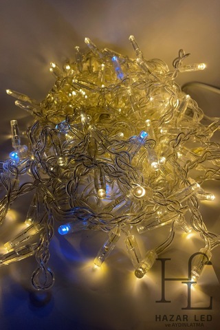 2.5 M Flaşlı 152 Ledli 24 Saçaklı Eklenebilir Ip65 Dış Mekan Şeffaf Kablolu Dekoratif Led Işık Gün Işığı Beyaz