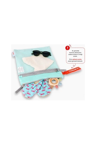 Minimono 2'li Islak & Kuru Çanta Seti Sıvı Geçirmez Pu İç Yüzey Büyük + Küçük Boy 2'li Set Yeşil
