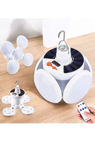 Katlanabilir Taşınabilir Kamp Lambası Işıldak Beyaz Işık Güneş Enerjili Solar Aydınlatma