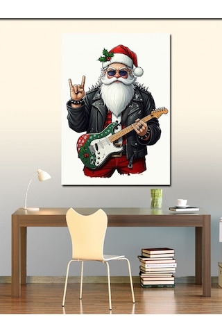 Kanvas Tablo Rocker Noel Baba 50cmx70cm