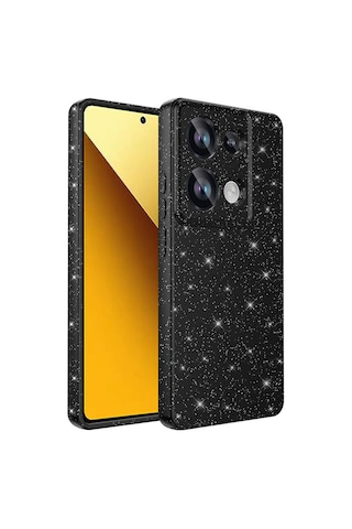 Xiaomi Redmi Note 13 Pro 4g Kılıf Kamera Korumalı Simli Silikon Üstün Koruma Ata Pro Tech Siyah