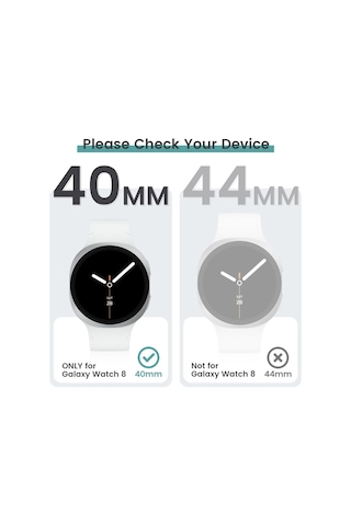 Samsung Uyumlu Galaxy Watch 8 40mm Sert Pc Kasa Ve Ekran Koruyucu 14
