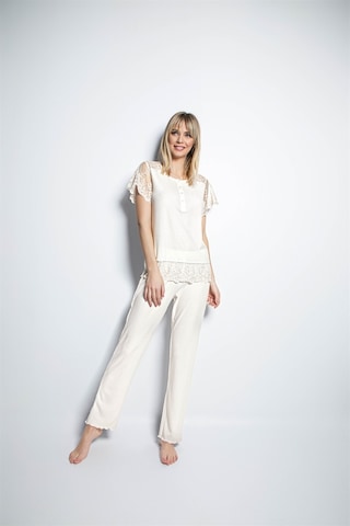 Monamise Kadın Önü Düğmeli Brode Dantelli Büyük Beden Pijama Takımı Çok Renkli