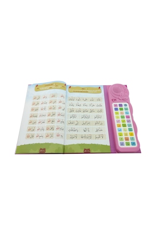 Sesli Elif Ba Kuranı Kerim Öğreten Cihaz Seti Kitaplı Pembe