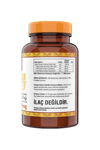 Portakal Aromalı Omega 3 Balık Yağı 500 Mg 102 Softgel