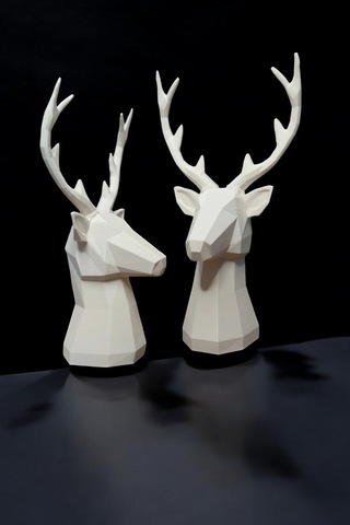 2'li Set Geyik Figürlü Modern Dekoratif Pinterest Biblo 22cm/19cm Dekoratif Geyik, Pinterest