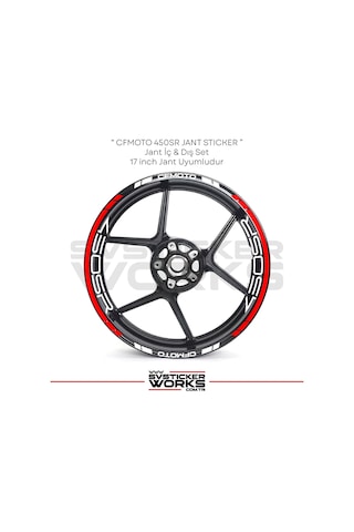 Cfmoto 450sr Sticker Jant İç Yazı Ve Dış Şerit 24'lü Set Sticker Etiket