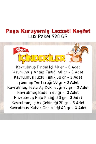 Paşa Kuruyemiş Lezzeti Keşfet Lüx Kuruyemiş Seti 27'li