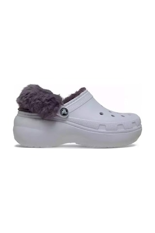 Crocs Classic Platform Fuzz Lined Clog Frosted Grape Terlik 212854-5bo Lila - Mor