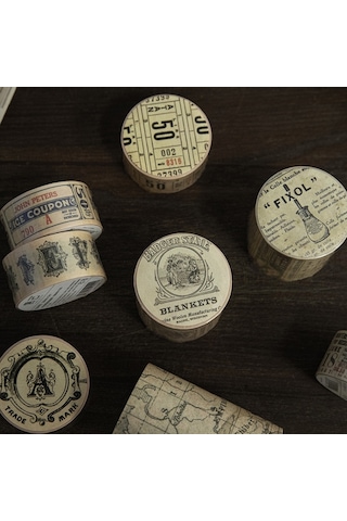 Dergi Scrapbooking Günlüğü Planlamacıları İçin 5rolls Retro Washi Bant, Renk: Kupon, Boyut:kupon Diğer