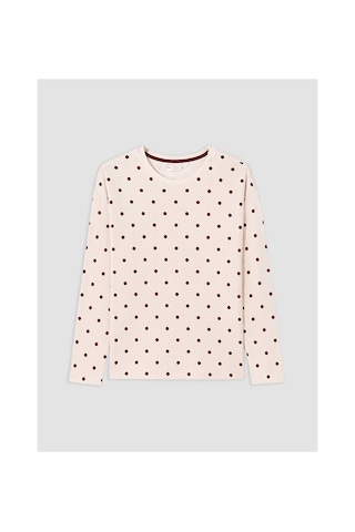 Lcw Dream Pembe Bisiklet Yaka Desenli Kadın Pijama Takım