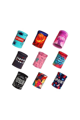 M-1pcs Renkli Baskı Unisex Spor Ter Bandı Bileklik Bilek Koruyucu Koşu Badminton Basketbol Brace Havlu Kumaş Ter Bantları-1pcs Okyanus Çok Renkli