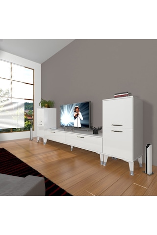 Decoraktiv Eko On2 Slm Std Silver Tv Ünitesi Tv Sehpası Beyaz