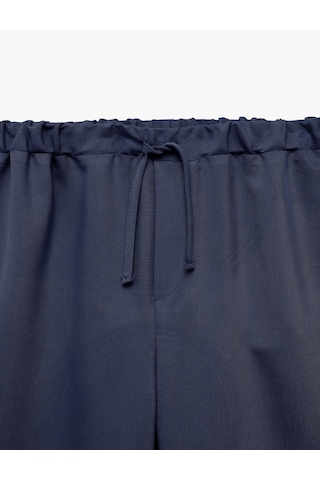 Koton Düğmeli Modal Karışımlı Geniş Paça Pantolon Lacivert 6skg40010aw