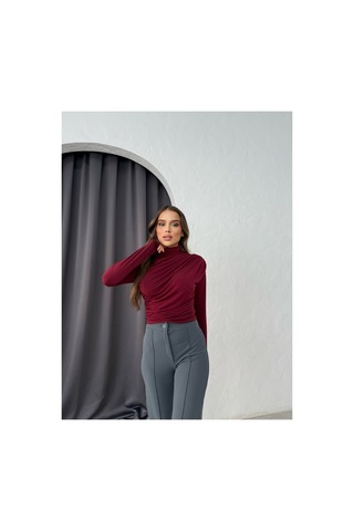 Unika Boutique Büzgülü Bluz bordo