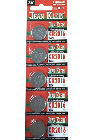 Jean Klein CR2016 3V Lityum Kartela Düğme Pil 5'li