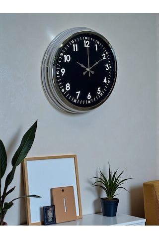 Zentime 40 Cm Krom Şık Duvar Saati Çok Renkli