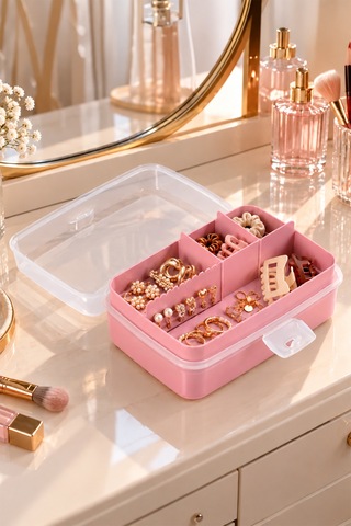 Porsima 1192-2 Premium 12 Bölmeli Çok Amaçlı Organizer Saklama Ka Pembe