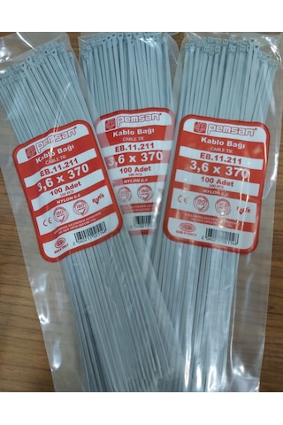 Pemsan 3.6X370 Plastik Cırt Kelepçe Kablo Bağı Gri