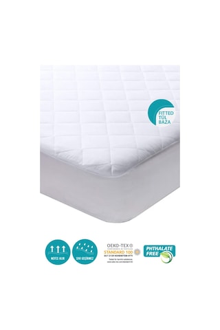 Kapitone Fitted Su Sıvı Geçirmez Yatak Koruyucu Alez 160x200 Beyaz