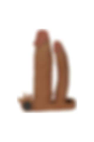 Zaga Oyun 5 CM Uzatmalı Çiftli İçi Boş Titreşimli 19 CM Çatal Dildo Melez Penis Kılıfı
