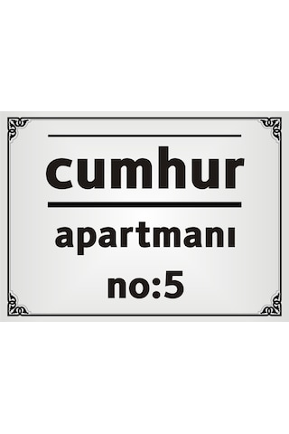 Apartman İsim Tabelası Aliminyum Aynalı Gold Ve Gümüş Metal Levha