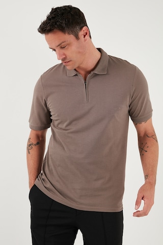 Buratti Pamuklu Regular Fit Yarım Fermuarlı Erkek Polo Yaka T Shirt 5903008 Toprak