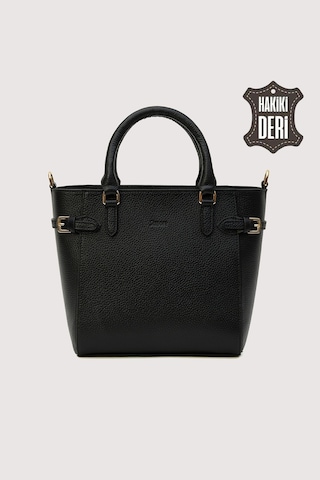 Hakiki Deri Kadın El Çantası Siyah Smr7922 Siyah