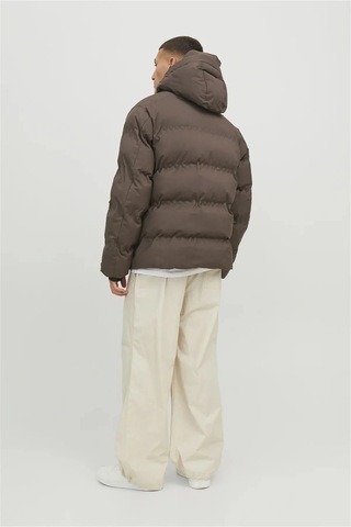 Jack & Jones Kapüşonlu Cep Detaylı Puffer Mont - Sweep Siyah