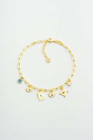 So Chic Bereket Işıltısı 18 Ayar Sarı Altın Kaplama 20 Cm Gümüş Bileklik Sarı