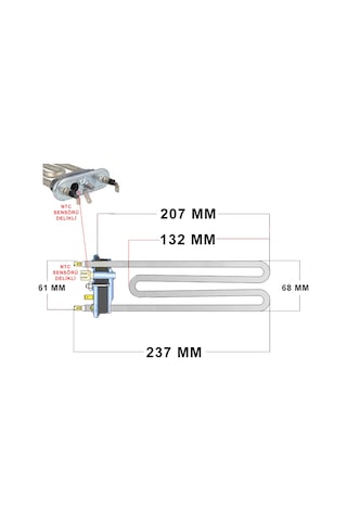 Siemens Wm12t581tr Uyumlu Çamaşır Makinesi Termikli Rezistans Artiko