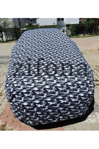 Oto Branda Otomobil Örtü Penye Lüks Yıkanabilir Kamuflaj Gri