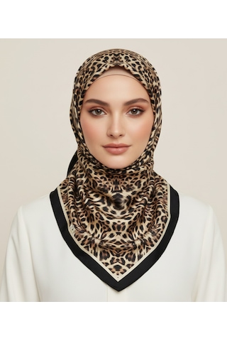 Leo Desen 90x90cm Organic Twill Eşarp/fular Siyah