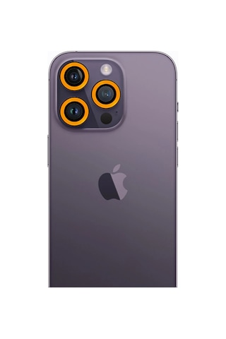 Newface - 570 - iPhone Uyumlu 12 Pro Max Neon Fosforlu Kamera Lens - Csmo-tex - - Sarı
