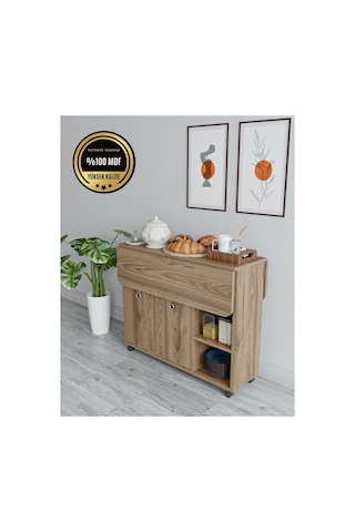Yemek Masası Katlanabilir Mdf Kahverengi