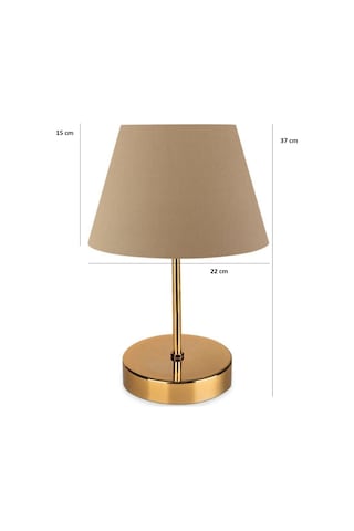 Kuzey Gold Gövdeli Abajur Kahve Kumaş Yatak Odası Abajur Salon Okuma Köşesi Masa Lambası Kahverengi