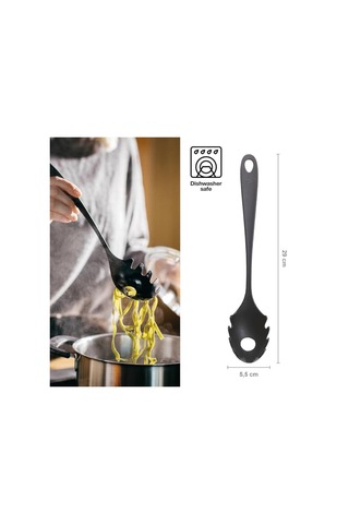 Makarna Kaşığı, Uzunluk: 28,5 Cm, Essential, Plastik, Siyah, 1065593