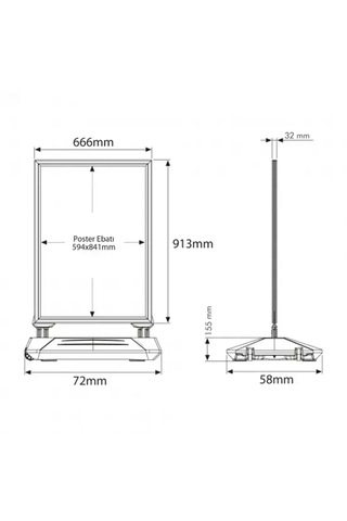 Snapper Rüzgara Dayanıklı Açılır Kapanır Dış Mekan Reklam Panosu