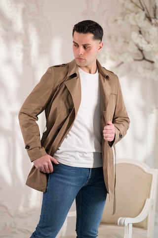 Slim Fit Astarlı Baharlık Kemerli Erkek Trençkot 001