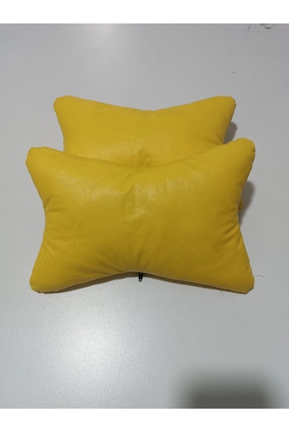 Deri Kelebek Boyun Yastık 2 Li Sarı