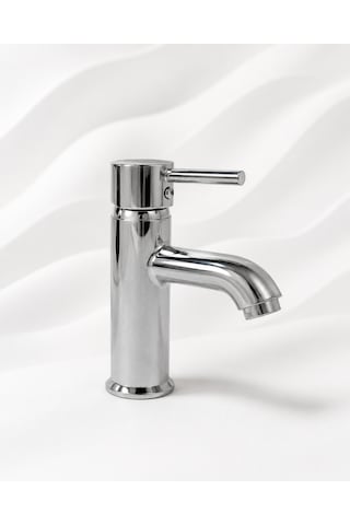 Premium Lüx Pirinç Ağır Gövde Krom Sabit Lavabo Bataryası Çubuk Kollu Çift Su Girişli