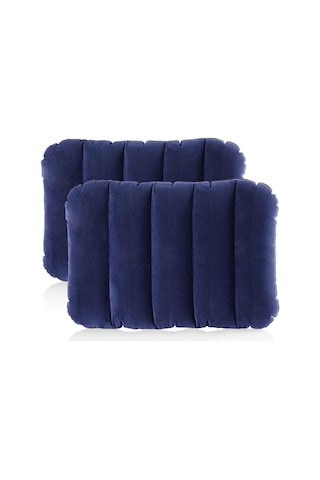 2 Adet Büyük Şişme Yastık Kamp Yastığı Seyahat Yastığı Şişme Kamp Lacivert