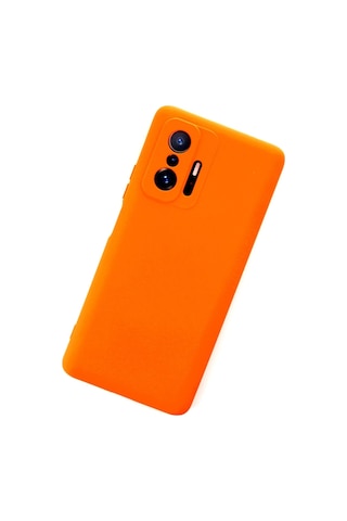 Newface - 22 - Xiaomi Mi 11t Pro Kılıf Nano İçi Kadife Silikon - Spt-gld - - Turuncu