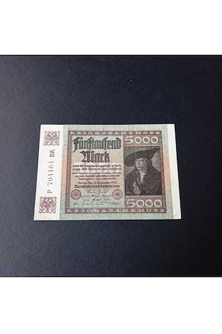 Almanya 1922 Berlin 5000 Mark Ççt+ Eski Yabancı Kağıt Para