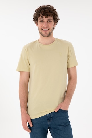 U.S. Polo Assn. Erkek Regular Fit Bisiklet Yaka Açık Haki Basic Tişört 50305924-VR183