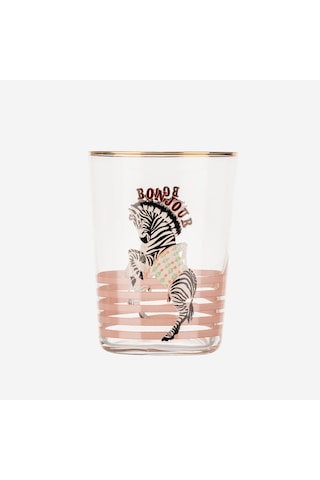 Zebra Pembe Cam Su Bardağı 500 Ml