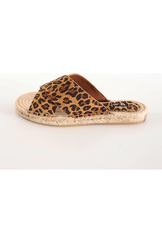 5in1Canpolat Leopar Espadril Terlik 24112-leopar Kahverengi