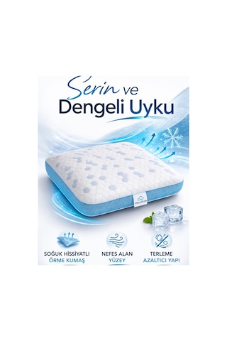 Boyun Destekli Ergonomik Ortopedik Yastık Mavi - Beyaz
